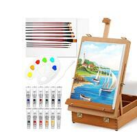 Без бренда «Набор подарочный «Две картинки» 27 предметов: этюдник 35 см из бука, краски акрил 12x12 мл, 2 холста 22x30 на мдф, 10 кистей, мастихин, палитра» в Оренбурге в интернет-магазине Без бренда «Набор подарочный «Две картинки» 27 предметов: этюдник 35 см из бука, краски акрил 12x12 мл, 2 холста 22x30 на мдф, 10 кистей, мастихин, палитра» в Оренбурге