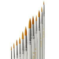 Без бренда «Набор круглых нейлоновых кистей для рисования «Две картинки» (12 шт.) белые» в Оренбурге