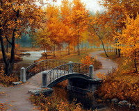 Без бренда «Коробка 20 шт: Осенний парк с мостом» в Оренбурге