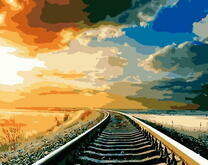 Железноя дорога и закат