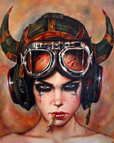 Без бренда «Девушка в шлеме с сигаретой» в Оренбурге