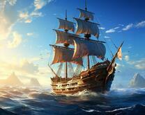 Парусник в море (худ. Яковец Е.)