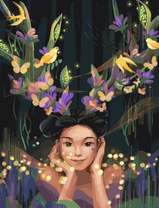 Без бренда «Темноглазая девчонка с цветами и птицами в волосах» в Оренбурге