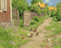 Ребенок на деревенской улице