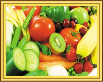 Свежие овощи, фрукты и ягоды
