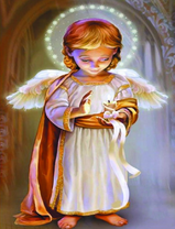 Красивый ангелочек со свечкой