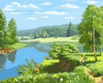 Красивый летний пейзаж