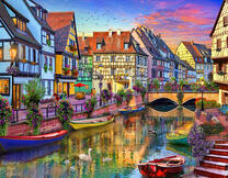 Солнечный день в городе Кольмар. Франция