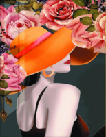 Без бренда «Дама в яркой шляпе и розы» в Оренбурге в интернет-магазине  Без бренда «Дама в яркой шляпе и розы» в Оренбурге