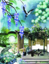 Без бренда «Сад с беседкой, цветами и птицей» в Оренбурге в интернет-магазине  Без бренда «Сад с беседкой, цветами и птицей» в Оренбурге