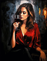 Без бренда «Девушка в красном платье с бокалом вина» в Оренбурге