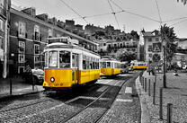 Желтые трамваи спешат на работу